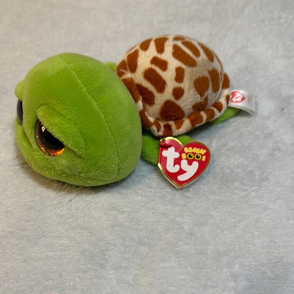 Ty Green and Brown Turtle Plush Toy